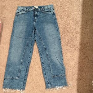 We The Free Distressed Blue Ankle Jeans